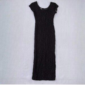 Vintage The Original Inc Black Lace Maxi Formal Evening Gown Dress Size XS Event